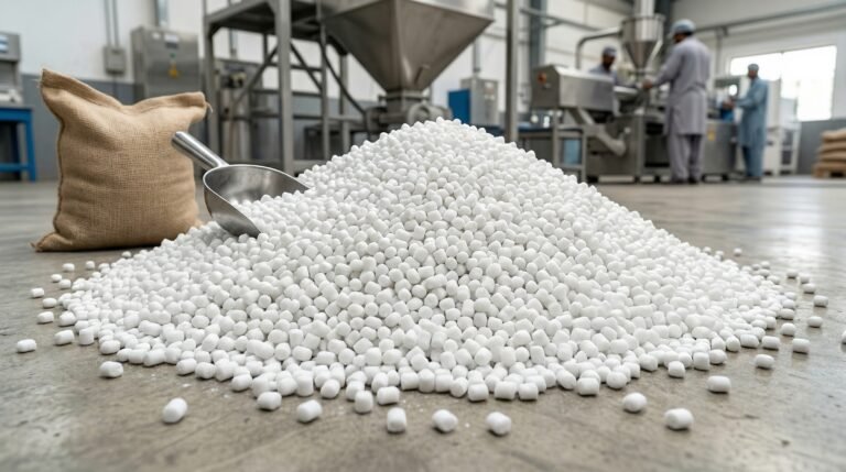 HDPE pellets in pile